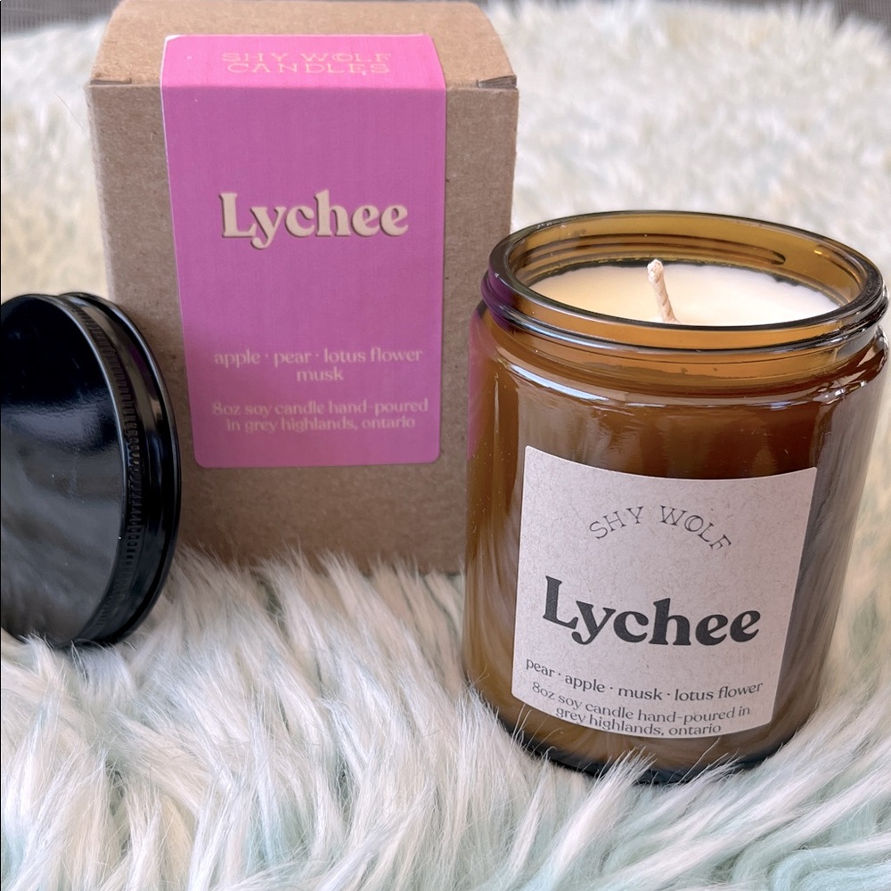 NWOT 🇨🇦 Shy Wolf candles, Lychee Scented Soy Candle